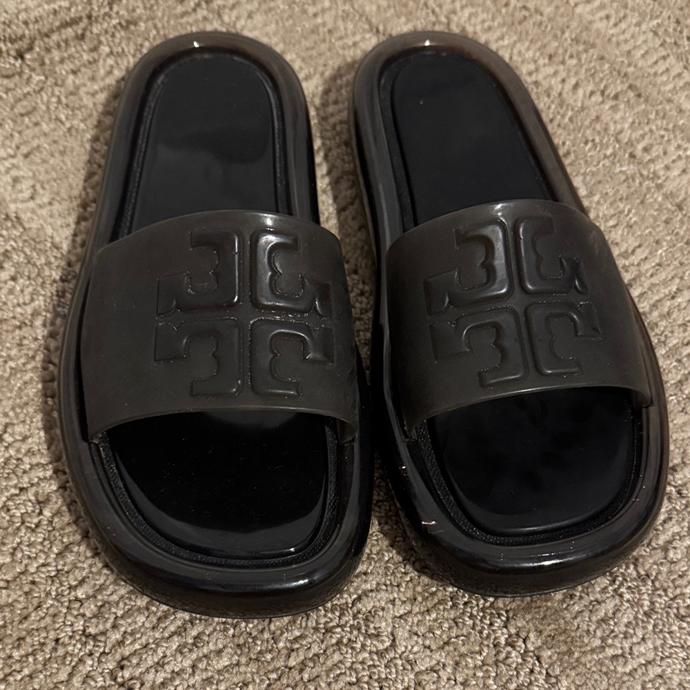 Tory Burch Black Jelly Bubble Slides